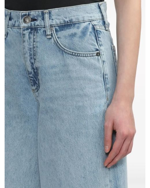 Rag & Bone Sofie High Waist Jeans Met Wijde Pijpen in het Blue