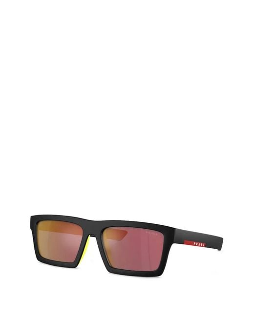 Prada Linea Rossa Gray Rectangle-Frame Sunglasses for men