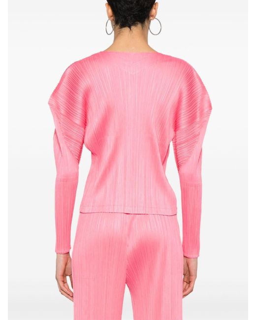 Giacca plissé crop di Pleats Please Issey Miyake in Pink