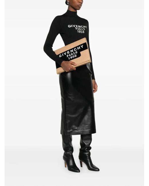Givenchy Black Logo-Print Clutch Bag