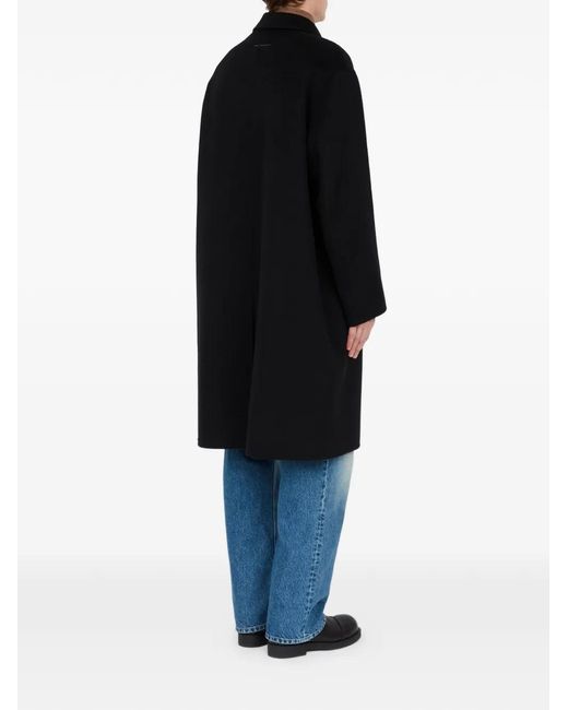 MM6 by Maison Margiela Black Double-Faced Wool Coat for men
