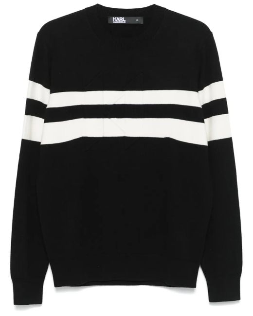Karl Lagerfeld Black Karl Monogram-Jacquard Sweater for men