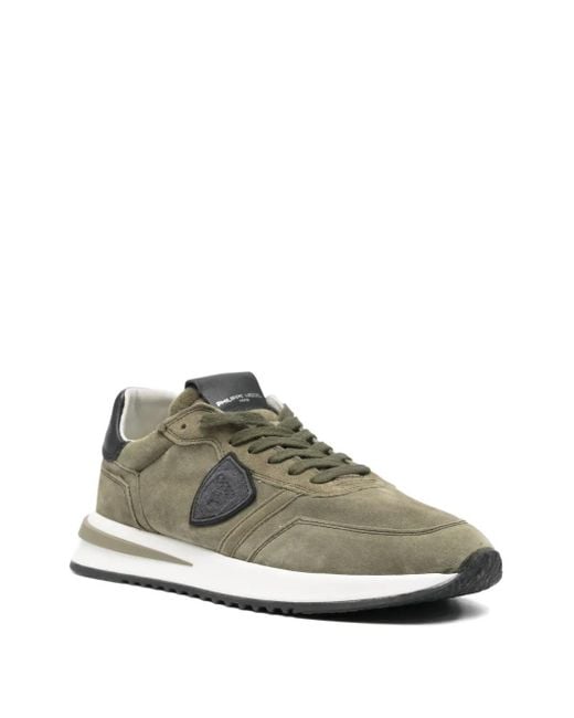 Philippe Model Green Suede Leather Sneakers for men