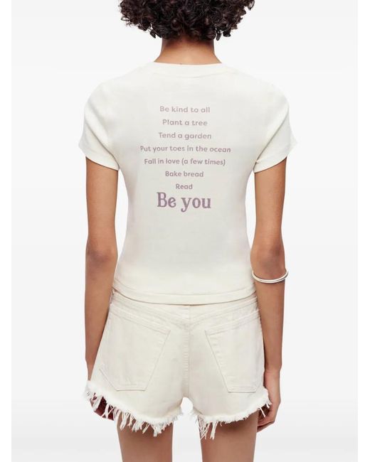 Re/done White X Pamela Anderson Cotton T-Shirt
