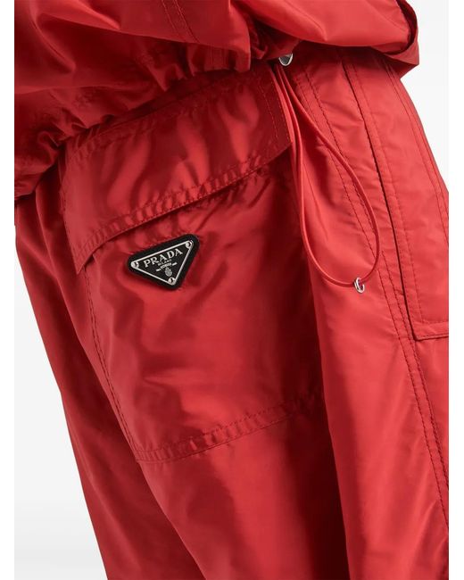 Prada Red Re-Nylon Track Pants for men
