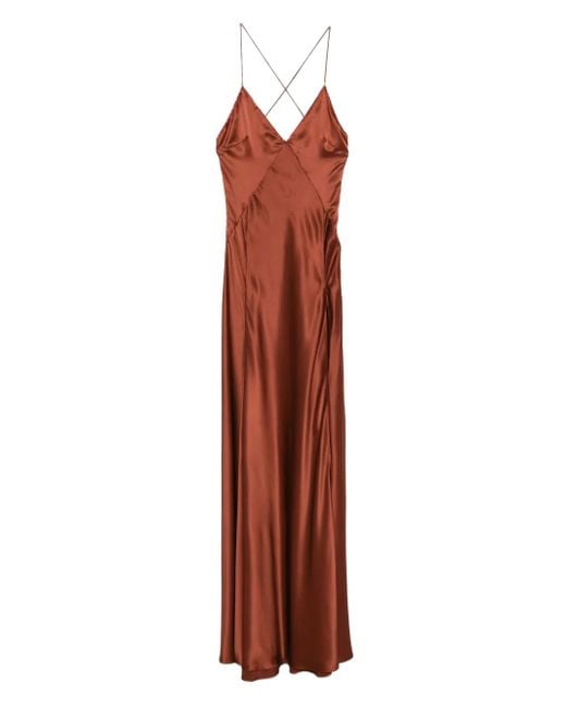 Amiri Brown Satin Dress