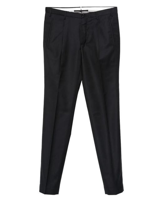 Incotex Black Straight-Leg Trousers for men
