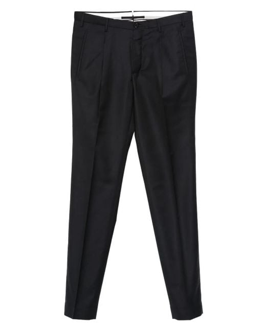 Incotex Black Straight-Leg Trousers for men