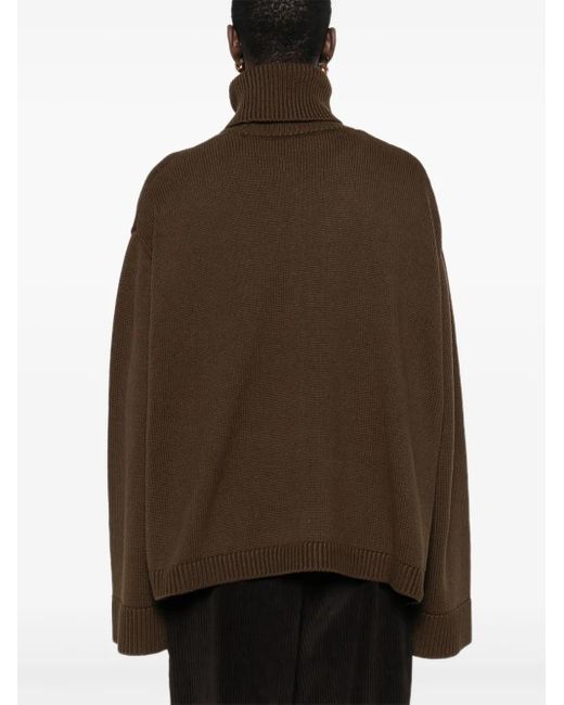 Frankie Shop Brown Roll-Neck Sweater