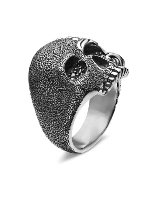 David Yurman Waves Skull Ring Aus Sterlingsilber Mit Diamanten 24Mm in Multicolor für Herren