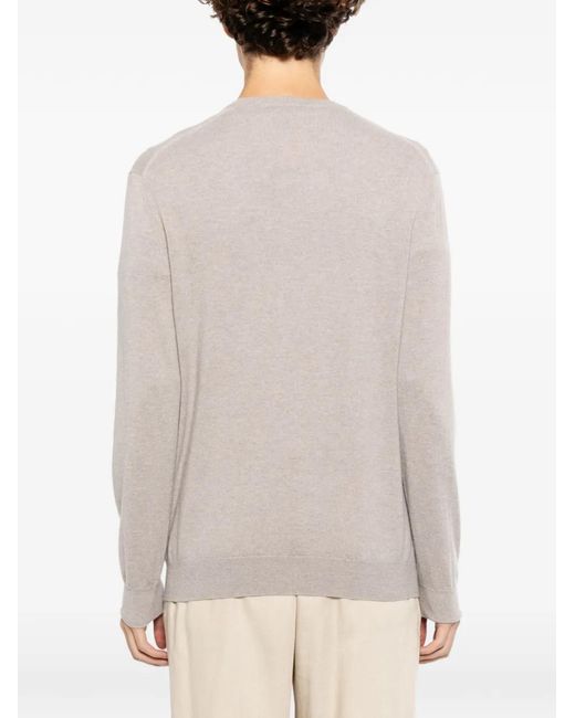 N.Peal Cashmere White Burlington Sweater for men