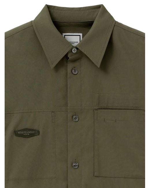 Wooyoungmi Green Patch-Pockets Shirt for men