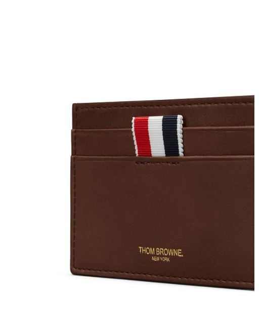 Thom Browne Brown Soft Calf Single Card Holder for men