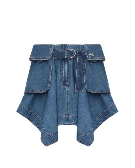 Loewe Blue Denim Cargo Skirt