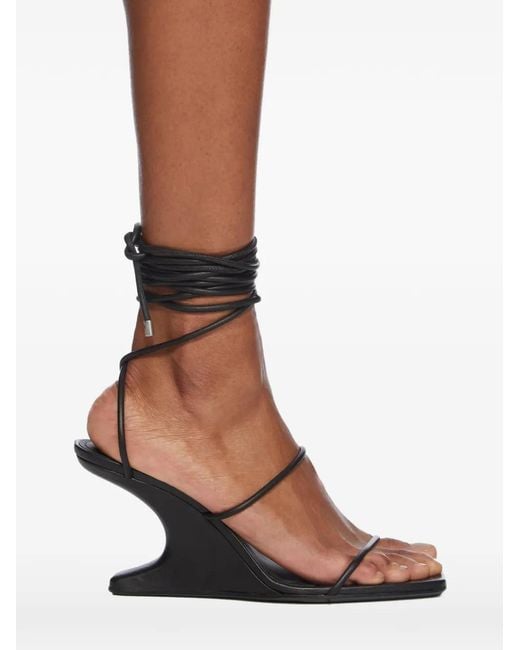 Rick Owens White Cantilever Wrap Sandals