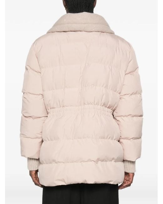 Fabiana Filippi Natural Padded Drawstring-Waist Jacket