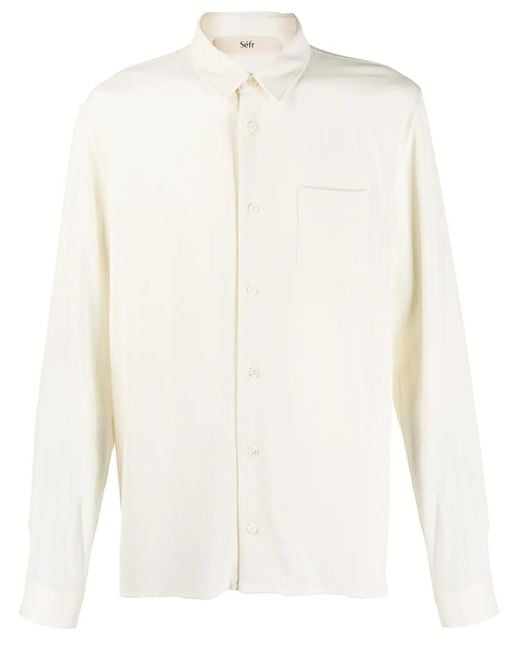 Séfr White Hampus Plain Shirt for men