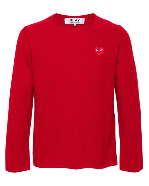 COMME DES GARÇONS PLAY ハートパッチ プルオーバー Red
