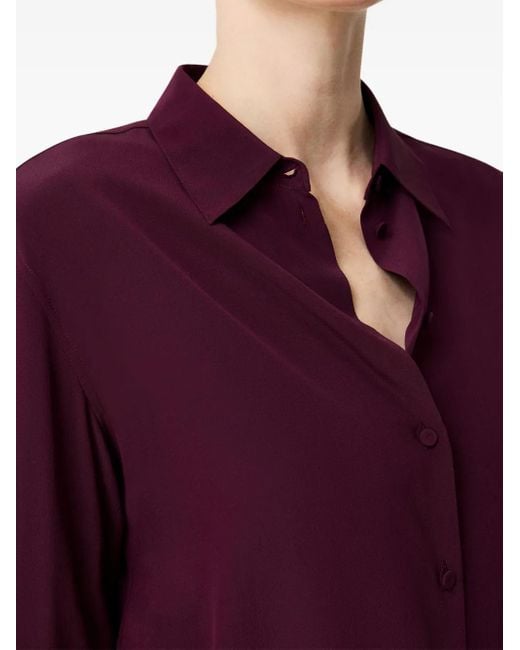 Another Tomorrow Purple Silk Shirt