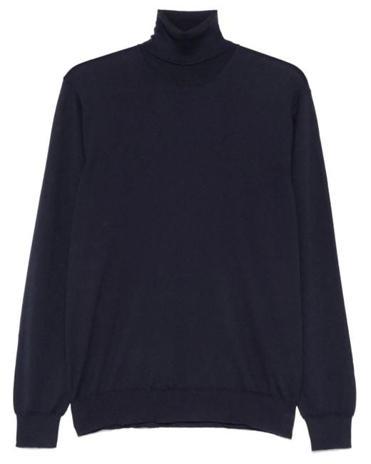 Dell'Oglio Blue Fine-Knit Sweater for men