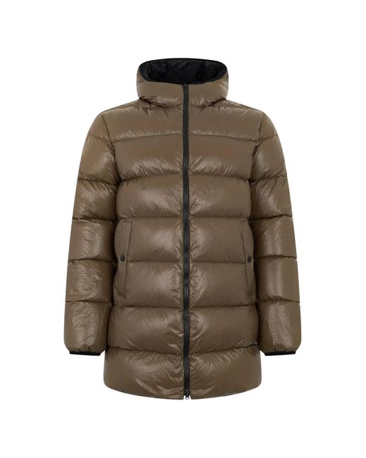 Herno Brown Padded Hooded Jacket for men