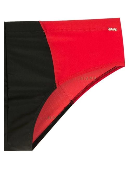 Amir Slama Red Two-Tone Swim Trunks for men