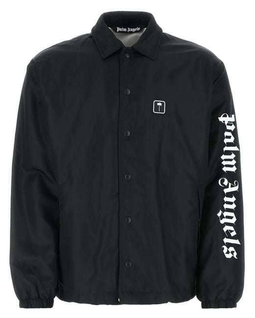 Palm Angels Black Logo-patch Bomber Jacket for men