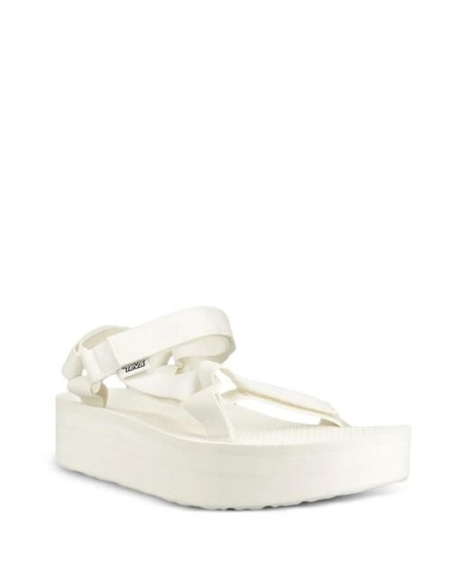 Teva White Flatform Universal Touch-Strap Platform Sandals