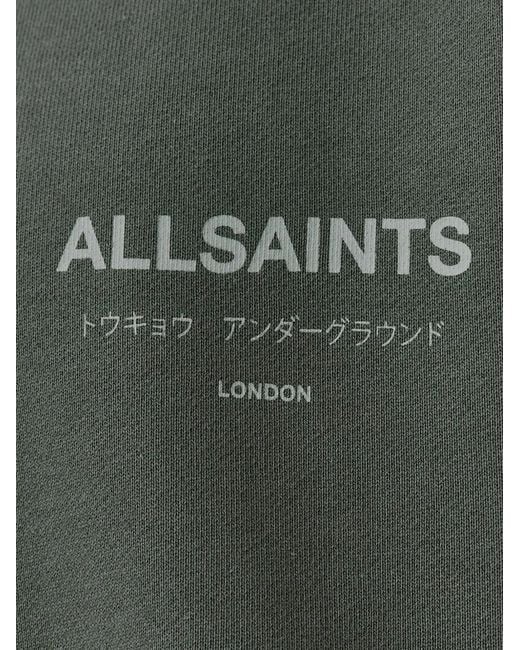 AllSaints Green Underground Text Crew-Neck Sweater for men