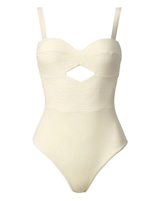 SOFIA ERHAN Natural Petra Keyhole-Detail Swimsuit