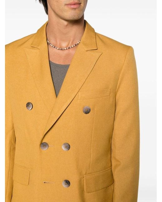 LABRUM LONDON Yellow Double-breasted Twill Blazer for men