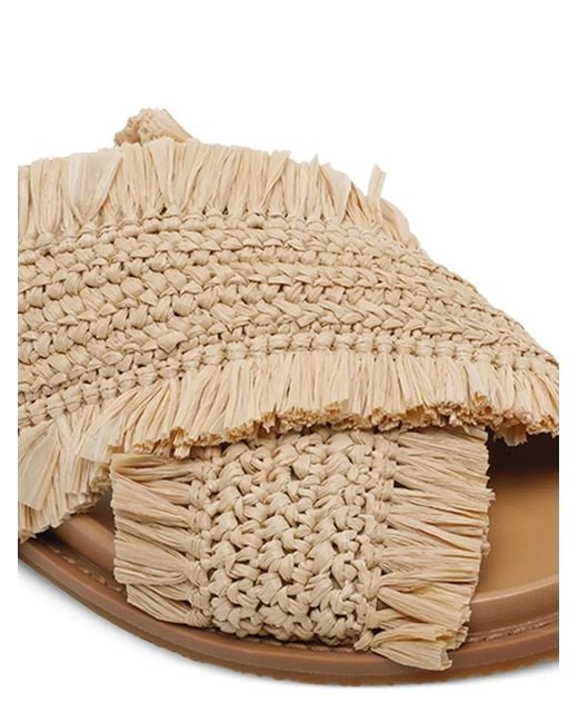 MICHAEL Michael Kors Natural Peyton Raffia Round-Toe Sandals