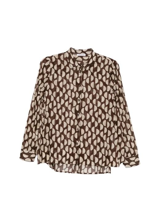 ROSSO35 White Circle Print Shirt