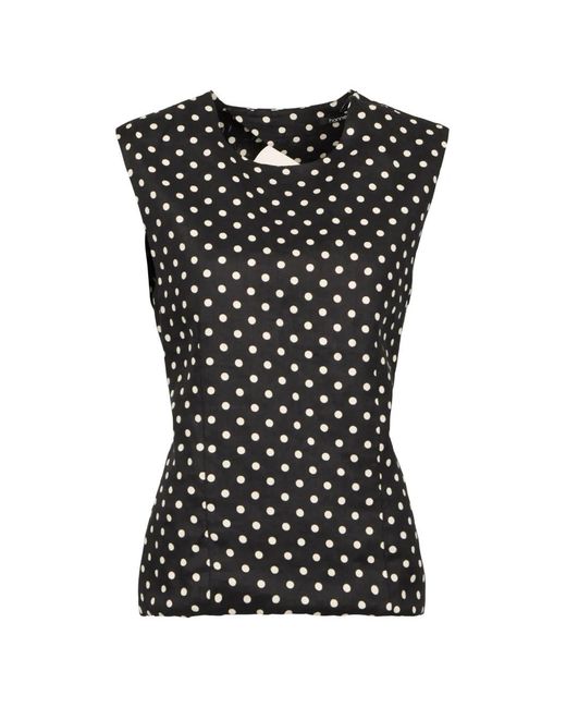 Hannes Roether Black Polka-Dot Open-Back Top