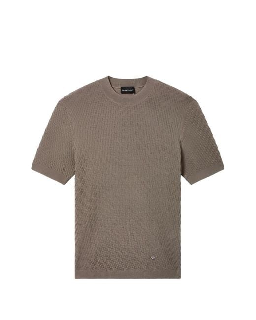 Emporio Armani Gray Logo-Appliqué T-Shirt for men