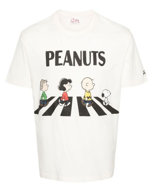 Mc2 Saint Barth White Snoopy-print Cotton T-shirt for men