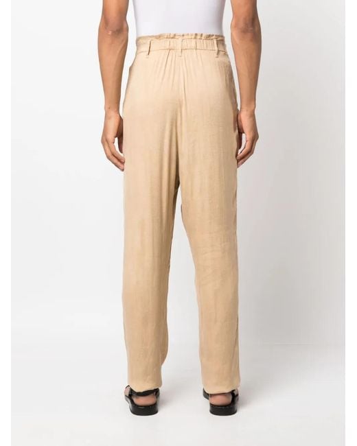 Saint Laurent Natural Straight-Leg Silk-Blend Trousers for men