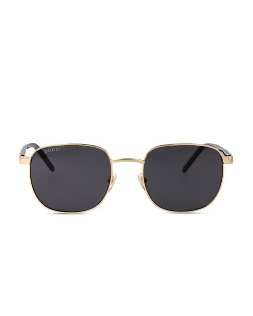 Gafas de sol con montura redonda Gucci de hombre de color Metallic