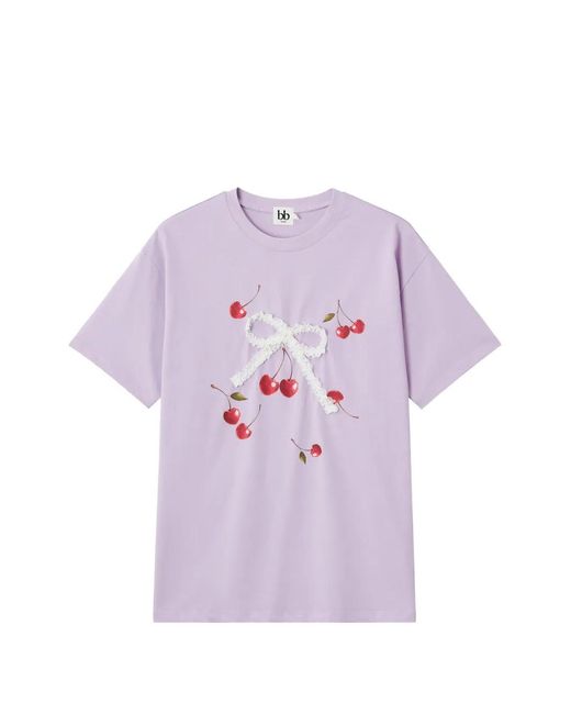 B+ AB Purple Cherry-Print T-Shirt