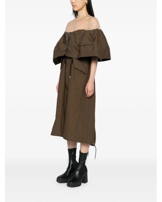 Sacai Brown Panelled Dress