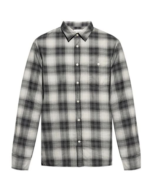 Chemise En Coton À Carreaux Officine Generale pour homme en coloris Gray