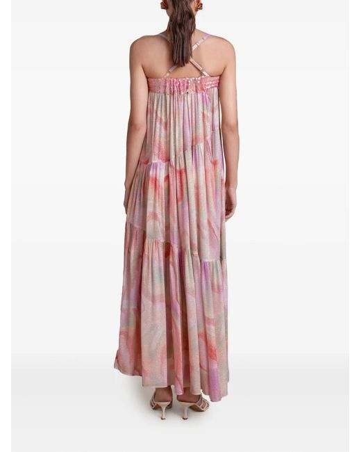 SANA OSMANI Pink Tobago Sequin Midi Dress