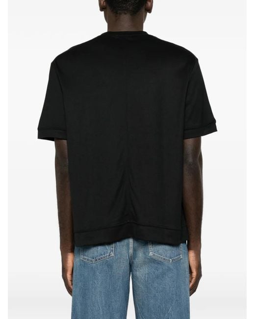 Paolo Pecora Black Crew-Neck T-Shirt for men