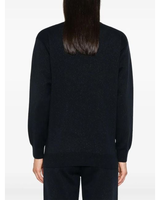 Fabiana Filippi Black Crew-Neck Glittered Jumper