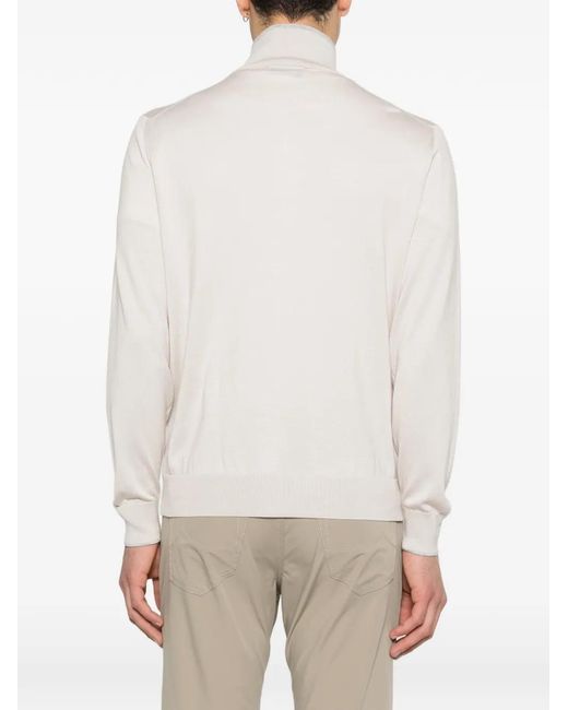 Gran Sasso White Zip Cardigan for men