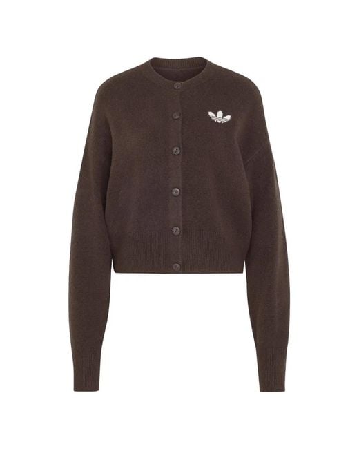 Adidas Brown Essentials Knit Cardigan