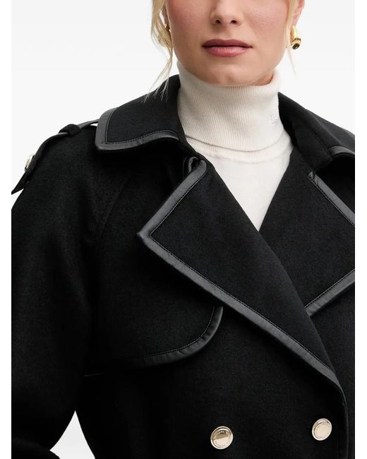 Morgan Black Belted Double-Breasted Coat