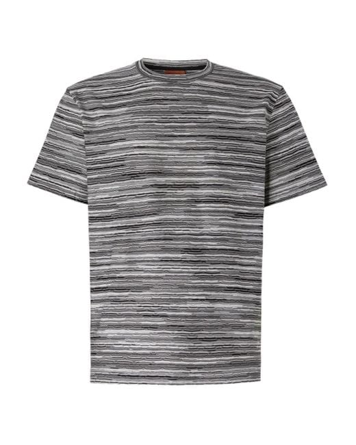Missoni Gray Striped Crew-Neck T-Shirt for men