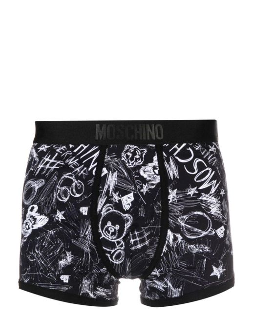 Moschino Black Teddy Bear-print Stretch-cotton Boxers for men