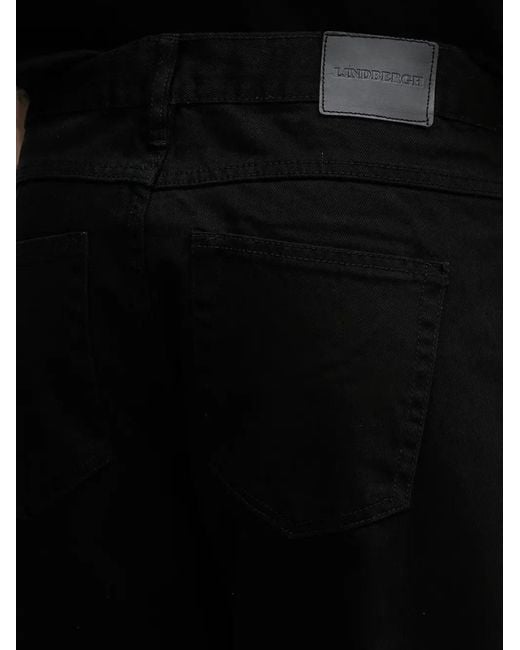 Lindbergh Black Logo-Patch Straight-Leg Jeans for men